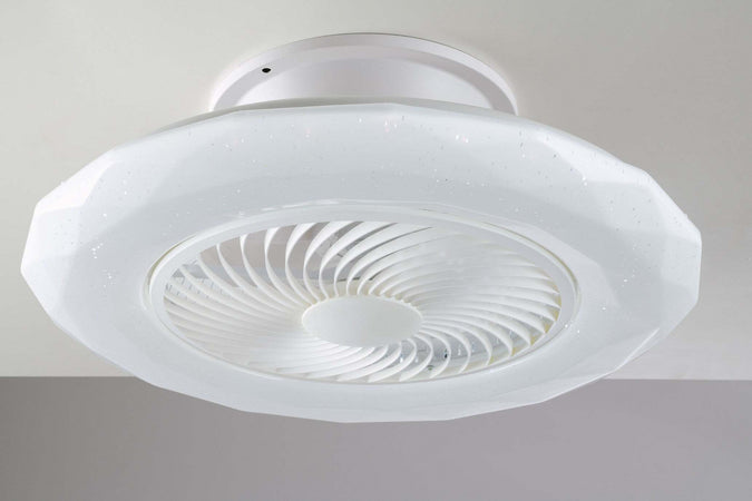 Ventilatore Con Lampada Led Skyron Bianca 40W 3600Lm Cct Wifi Con Telecomando 60X28X22Cm Fai da te/Prodotti per la costruzione/Riscaldamento e raffreddamento/Sistemi mobili di climatizzazione/Ventilatori/Ventilatori da soffitto Led Mall Home - Napoli, Commerciovirtuoso.it