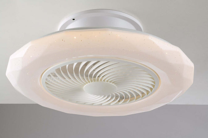 Ventilatore Con Lampada Led Skyron Bianca 40W 3600Lm Cct Wifi Con Telecomando 60X28X22Cm Fai da te/Prodotti per la costruzione/Riscaldamento e raffreddamento/Sistemi mobili di climatizzazione/Ventilatori/Ventilatori da soffitto Led Mall Home - Napoli, Commerciovirtuoso.it