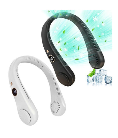 Ventilatore Da Collo Portatile Display 5 Livelli Velocità Ricaricabile Usb Sport