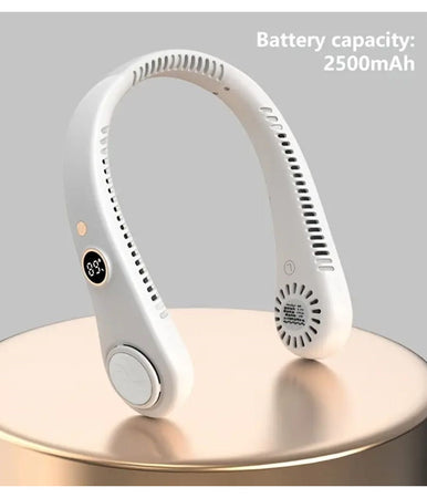 Ventilatore Da Collo Portatile Display 5 Livelli Velocità Ricaricabile Usb Sport