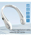 Ventilatore Da Collo Portatile Display 5 Livelli Velocità Ricaricabile Usb Sport