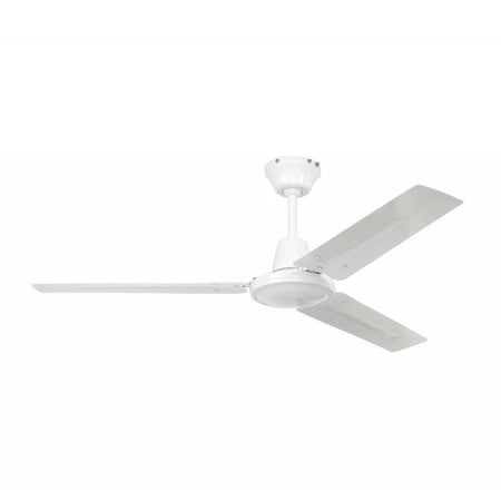 Ventilatore a soffitto con 3 pale in metallo ed interruttore da muro Ø 140 cm