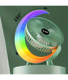 Ventilatore Da Tavolo Usb 3 Velocita' Con Luce Rgb Compatto Silenzioso Portatile