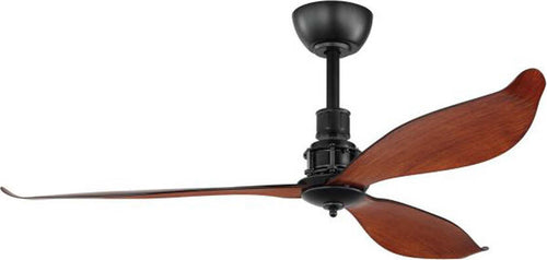 Ventilatore-Lagos-52-Acciaio-Nero-Opaco-E-Plastica-Marrone-Con-Telecomando