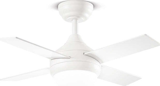 Ventilatore-Metallo-Bianco-Opaco-Led-18W-4-Pale-Legno-Bianco-Noce-Chiaro-Crux