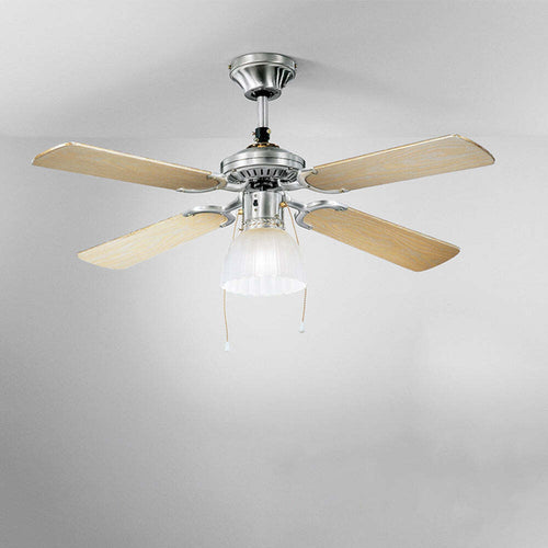 Ventilatore-Metallo-Cromo-Spazzolato-1-Luce-E27-4-Pale-Legno-Bianco-Noce-Gemini