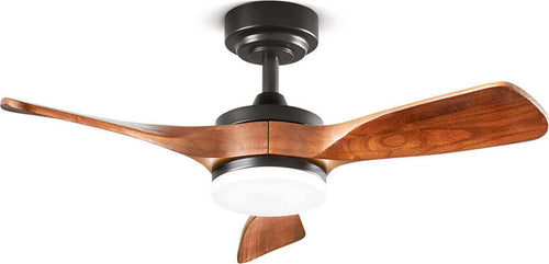 Ventilatore-Metallo-Nero-Opaco-Led-18W-3-Pale-Legno-Massiccio-Noce-Scuro-Sirio