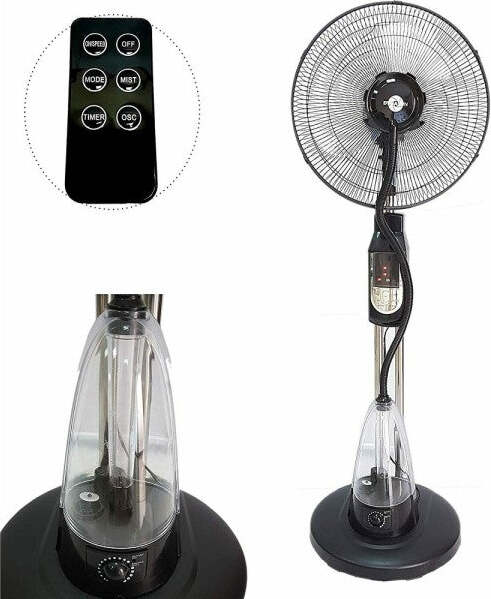 Ventilatore-Nebulizzatore-Ad-Acqua-Oscillante-Piantana-Elegance-Lcd-Led-70w
