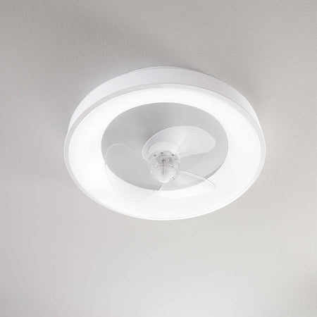 Ventilatore-Plafone-Metallo-Bianco-Opaco-Led-45W-3-Pale-Acrilico-Trasparente-Fly