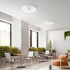 Ventilatore-Plafone-Metallo-Bianco-Opaco-Led-45W-3-Pale-Acrilico-Trasparente-Fly