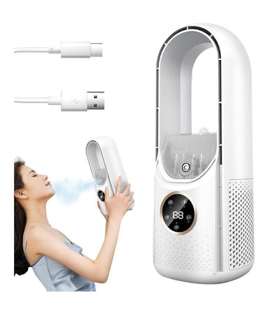 Ventilatore Tavolo Umidificazione Usb Portatile Multifunzionale 6 Velocità Bianco
