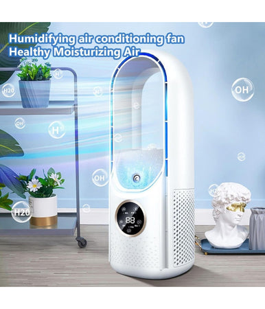 Ventilatore Tavolo Umidificazione Usb Portatile Multifunzionale 6 Velocità Bianco