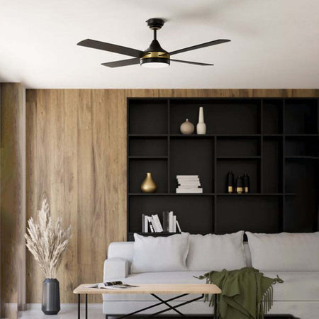 Ventilatore-Trinidad-Acciaio-Nero-Ottone-Diffusore-Acrilico-Bianco-Led-20W