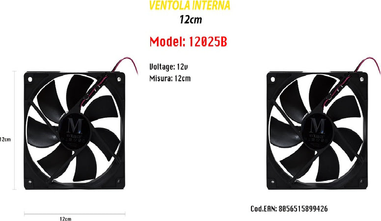 Ventola Raffreddamento 120mm Per Pc Silenziosa Speed Molex 12v Maxtech 12025b Informatica e Videogiochi > Accessori PC > Componenti PC Trade Shop italia - Napoli, Commerciovirtuoso.it
