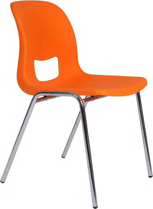 Sedia fissa su gambe con struttura in plastica colorata impilabile (lotto minimo n. 4 pezzi)