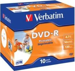 Verbatim - Scatola 10 DVD-R - Jewel Case - 43521 - 4 7GB Elettronica/Informatica/Accessori/Supporti vergini/BD-R Eurocartuccia - Pavullo, Commerciovirtuoso.it