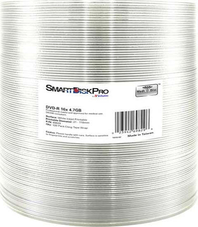 Verbatim - Scatola 100 DVD-R 4 7GB stampabile a getto inchiostro - 69829 Elettronica/Informatica/Accessori/Supporti vergini/BD-R Eurocartuccia - Pavullo, Commerciovirtuoso.it