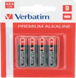 Verbatim - Scatola 4 Pile alkaline mini stilo AAA - 49920 Elettronica/Pile e caricabatterie/Pile monouso Eurocartuccia - Pavullo, Commerciovirtuoso.it