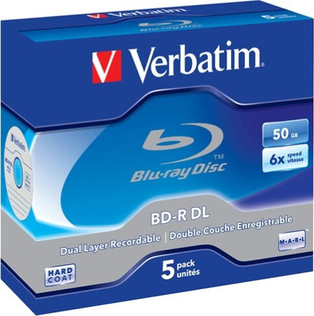 Verbatim - Scatola 5 DVD Blu Ray BD-R SL - Jewel Case - Bianco-Blu - 43748 - 50GB Elettronica/Informatica/Accessori/Supporti vergini/BD-R Eurocartuccia - Pavullo, Commerciovirtuoso.it