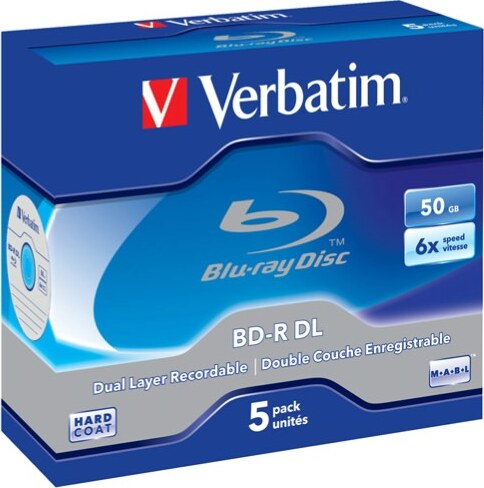 Verbatim - Scatola 5 DVD Blu Ray BD-R SL - Jewel Case - Bianco-Blu - 43748 - 50GB Elettronica/Informatica/Accessori/Supporti vergini/BD-R Eurocartuccia - Pavullo, Commerciovirtuoso.it