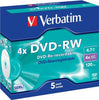 Verbatim - Scatola 5 DVD-RW - Jewel Case - serigrafato - 43285 - 4 7GB Elettronica/Informatica/Accessori/Supporti vergini/BD-R Eurocartuccia - Pavullo, Commerciovirtuoso.it