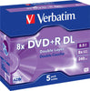 Verbatim - Scatola 5 DVD+R Dual Layer - serigrafato Jewel Case - 43541 - 8 5GB Elettronica/Informatica/Accessori/Supporti vergini/BD-R Eurocartuccia - Pavullo, Commerciovirtuoso.it