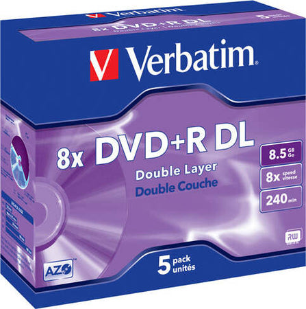 Verbatim - Scatola 5 DVD+R Dual Layer - serigrafato Jewel Case - 43541 - 8 5GB Elettronica/Informatica/Accessori/Supporti vergini/BD-R Eurocartuccia - Pavullo, Commerciovirtuoso.it