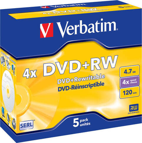 Verbatim - Scatola 5 DVD+RW - Jewel Case - serigrafato - 43229 - 4 7GB Elettronica/Informatica/Accessori/Supporti vergini/BD-R Eurocartuccia - Pavullo, Commerciovirtuoso.it