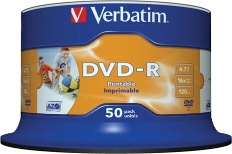 Verbatim - Scatola 50 DVD-R - stampabile - 43533 - 4 7GB Elettronica/Informatica/Accessori/Supporti vergini/BD-R Eurocartuccia - Pavullo, Commerciovirtuoso.it