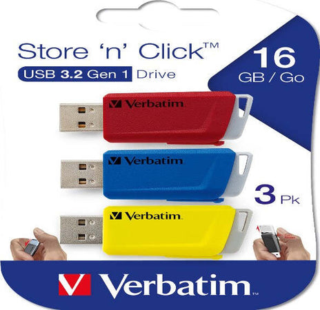 Verbatim - USB Pen Drive 3.2 Gen 1 Drive - 16 GB - rosso-giallo-blu - conf. 3 pezzi - 49306 Elettronica/Informatica/Dispositivi archiviazione dati/Dispositivi archiviazione dati esterni/PenDrive Eurocartuccia - Pavullo, Commerciovirtuoso.it