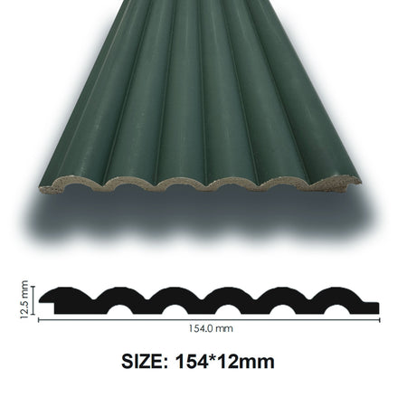 Asta intera 12x154x2800mm di Rivestimento Boiserie polimeri cannettato Lamelli tondi eff. Touch SOFT JUNGLE