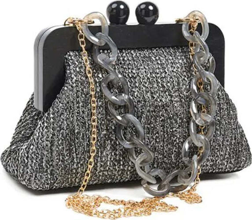 Verde Fashion Borsa Donna Pochette in Tessuto Paglia a Tracolla Con Manico a Catena Borsetta Elegante Con Chiusura Magnetica E Interno Foderato 26x18x10cm Moda/Donna/Borse/Pochette e Clutch You Store - Messina, Commerciovirtuoso.it