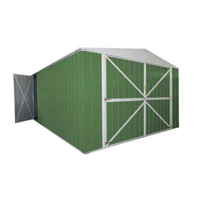 Box garage lamiera deposito in Acciaio Zincato 360x600cm x h2.32m - 346KG - 21,6mq - VERDE