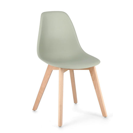 Sedia "System" con gambe in legno di faggio, per arredo interno 51,5 x 46,5 x h 86 cm