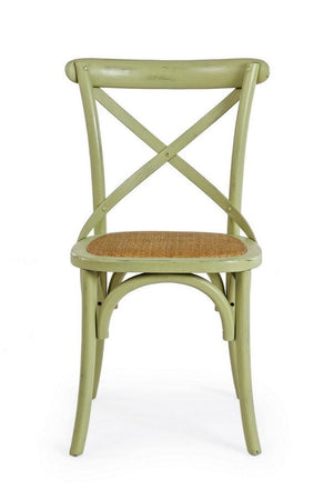 Sedia "Cross" con struttura in legno di olmo, per arredo interno 50,5 x 52 x h 87 cm