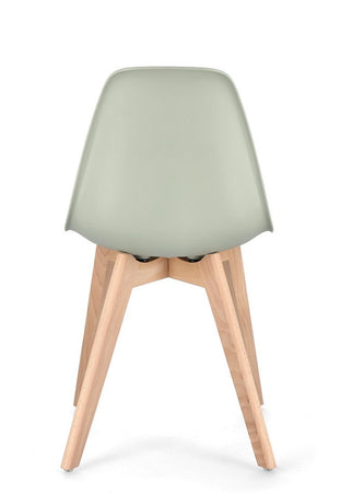 Sedia "System" con gambe in legno di faggio, per arredo interno 51,5 x 46,5 x h 86 cm