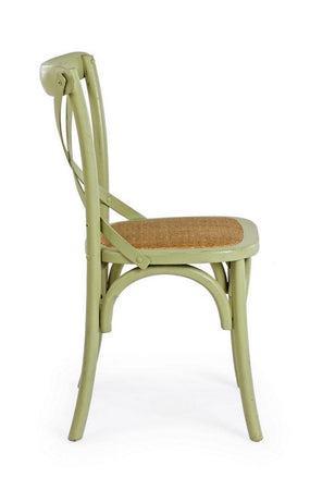 Sedia "Cross" con struttura in legno di olmo, per arredo interno 50,5 x 52 x h 87 cm