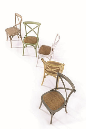 Sedia "Cross" con struttura in legno di olmo, per arredo interno 50,5 x 52 x h 87 cm