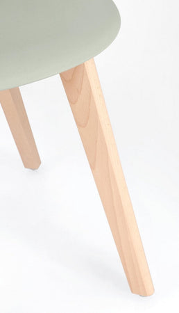 Sedia "System" con gambe in legno di faggio, per arredo interno 51,5 x 46,5 x h 86 cm