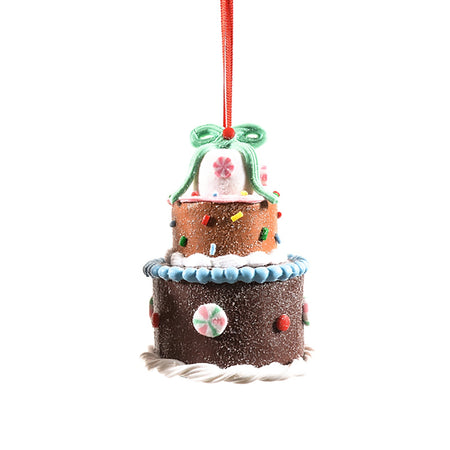 Pendente per albero di Natale Torta a tre piani in argilla morbida da 8,5 cm
