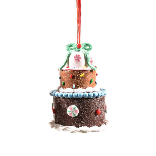 Pendente per albero di Natale Torta a tre piani in argilla morbida da 8,5 cm