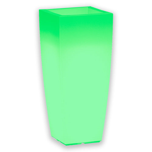 Vaso luminoso Stilo Square Bright decorazione con led per esterno Made in Italy