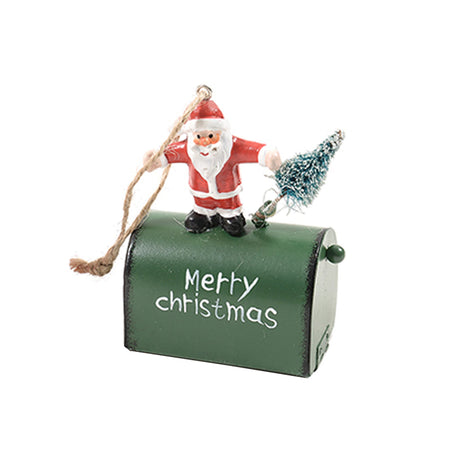 Pendente per albero di Natale Personaggi natalizi su cassetta postale da 9 cm