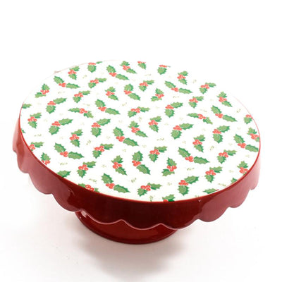 Alzata su piede in ceramica per decorazioni natalizie Ø 26 cm