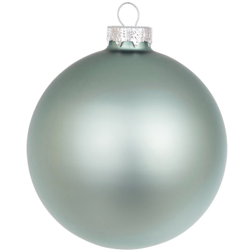 Palline per albero di Natale in vetro decorate color Verde Lago Opaco