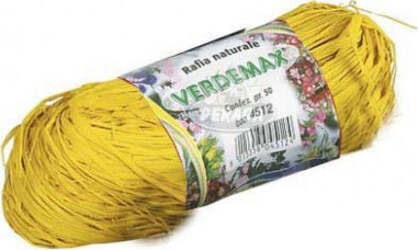VERDEMAX-4511-Coil-Rafia-Naturale-50-g,-Colore:-Giallo