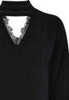 VERDISSIMA-|-Abito-corto-con-inserti-in-pizzo-Maglia-Rasata
