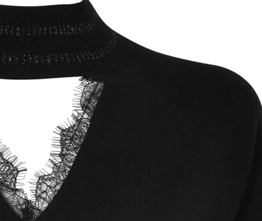 VERDISSIMA-|-Maglia-con-inserti-in-pizzo-Maglia-Rasata