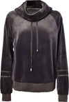 VERDISSIMA-|-Maglia-con-strass-e-collo-coulisse-Ciniglia