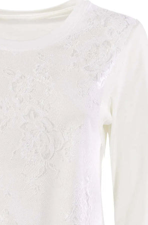 VERDISSIMA-|-Maglia-girocollo-pizzo-frontale-T-shirt